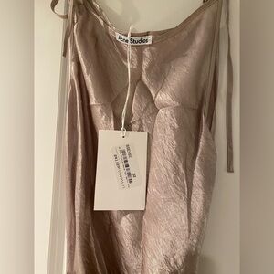 Acne Studios Taupe Satin Slip Dress